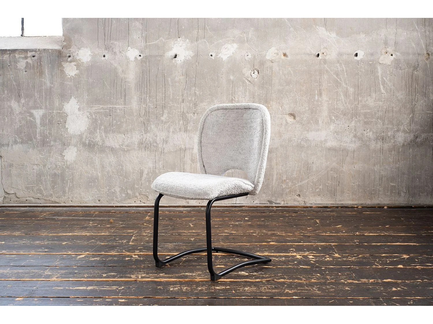 Chaise - gris clair tissu tissé - JONA