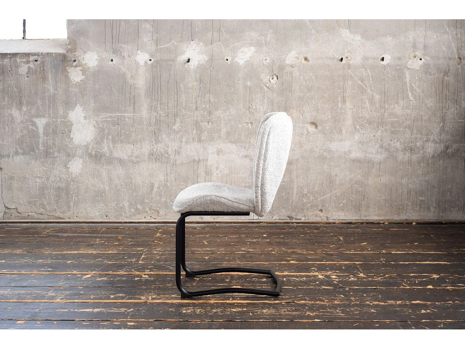 Chaise - gris clair tissu tissé - JONA