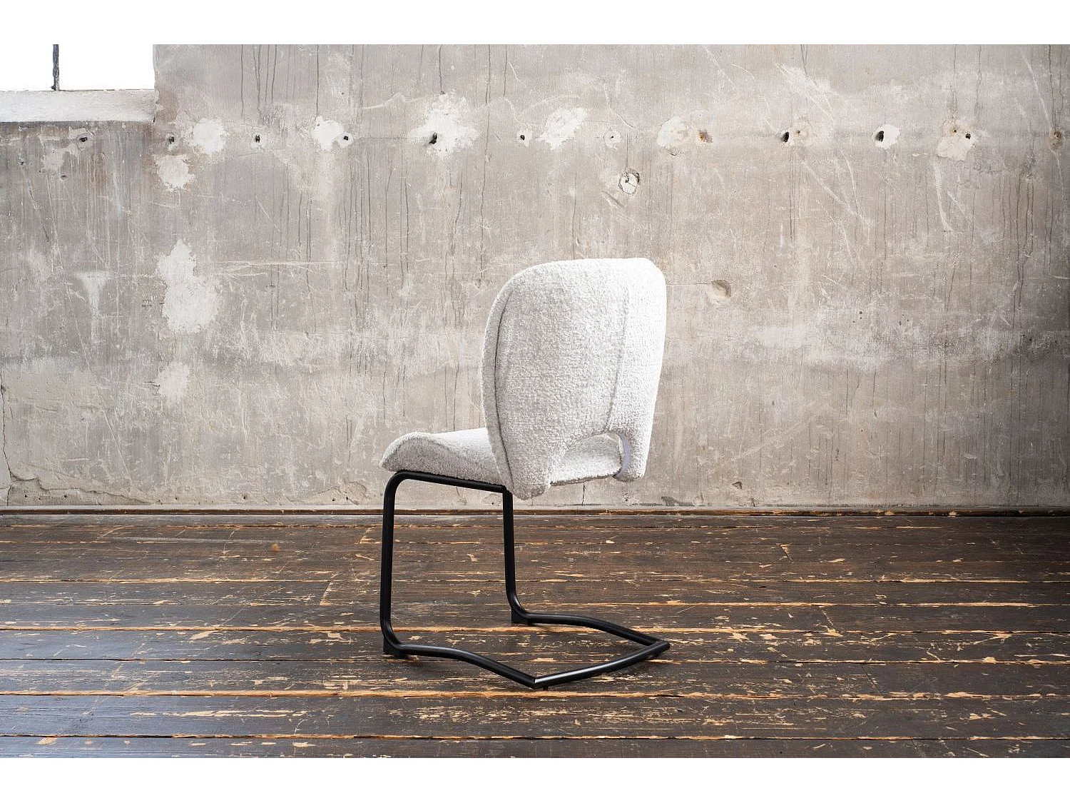 Chaise - gris clair tissu tissé - JONA