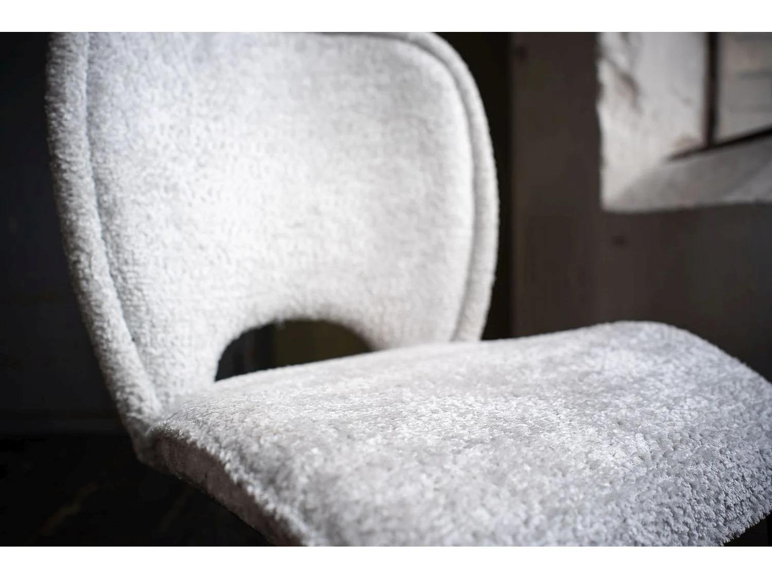 Chaise - gris clair tissu tissé - JONA