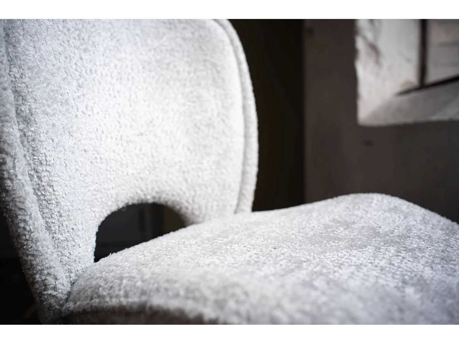 Chaise - gris clair tissu tissé - JONA