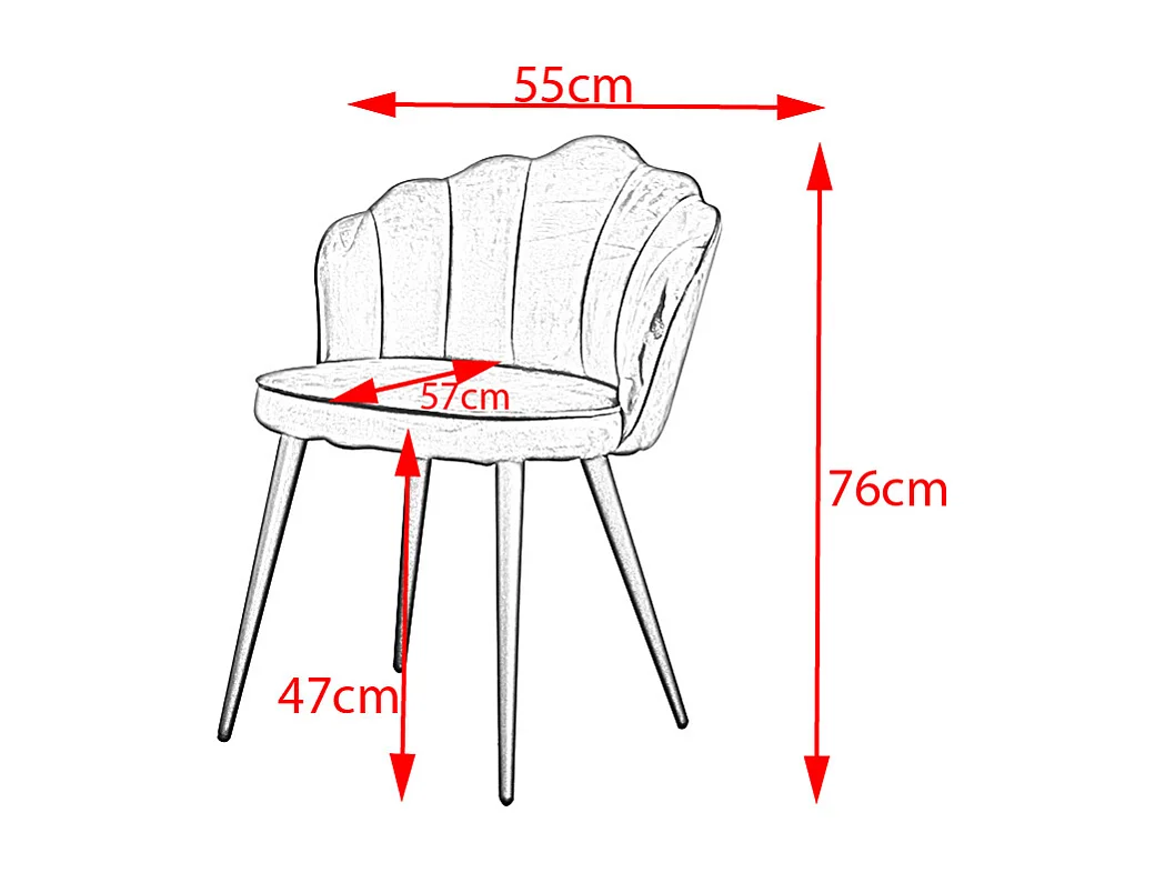 Chaise - cuivre Velours - SALLY