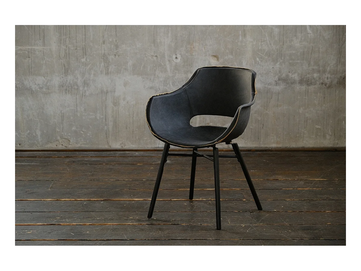 Chaise - Noir cuir - ZAJA