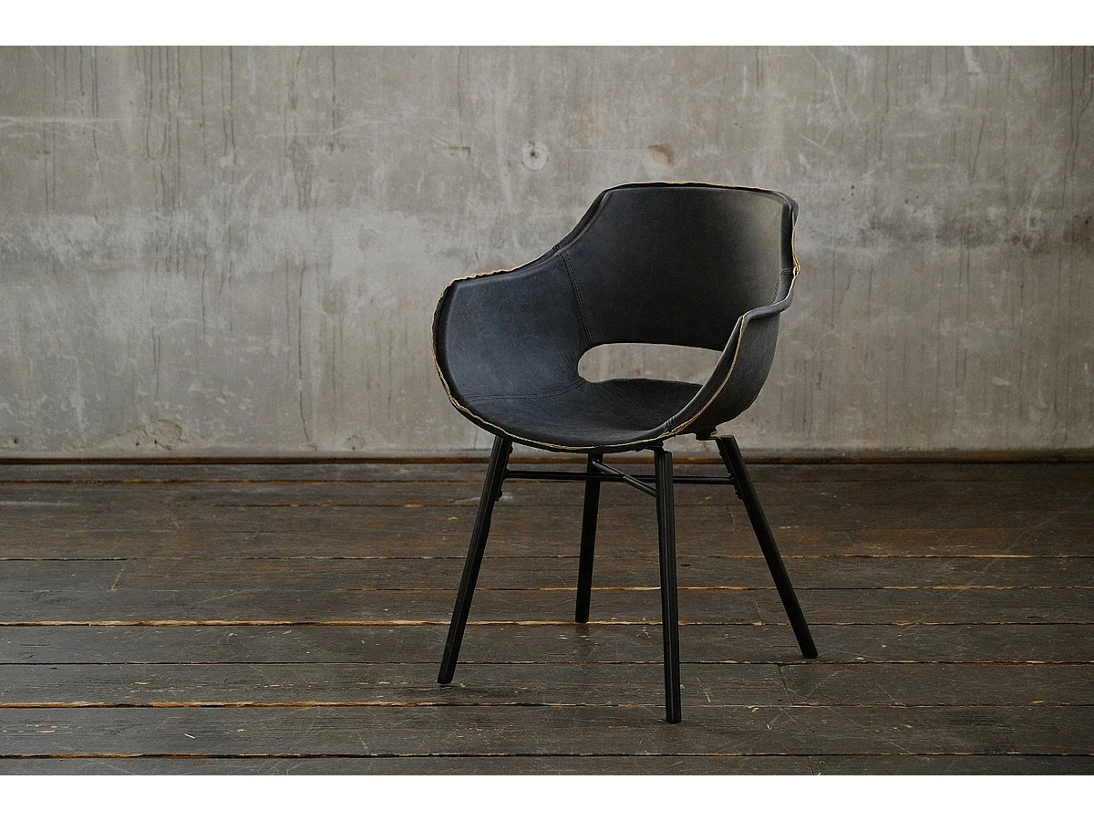 Chaise - Noir cuir - ZAJA