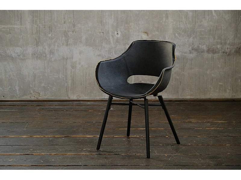 Chaise - Noir cuir - ZAJA