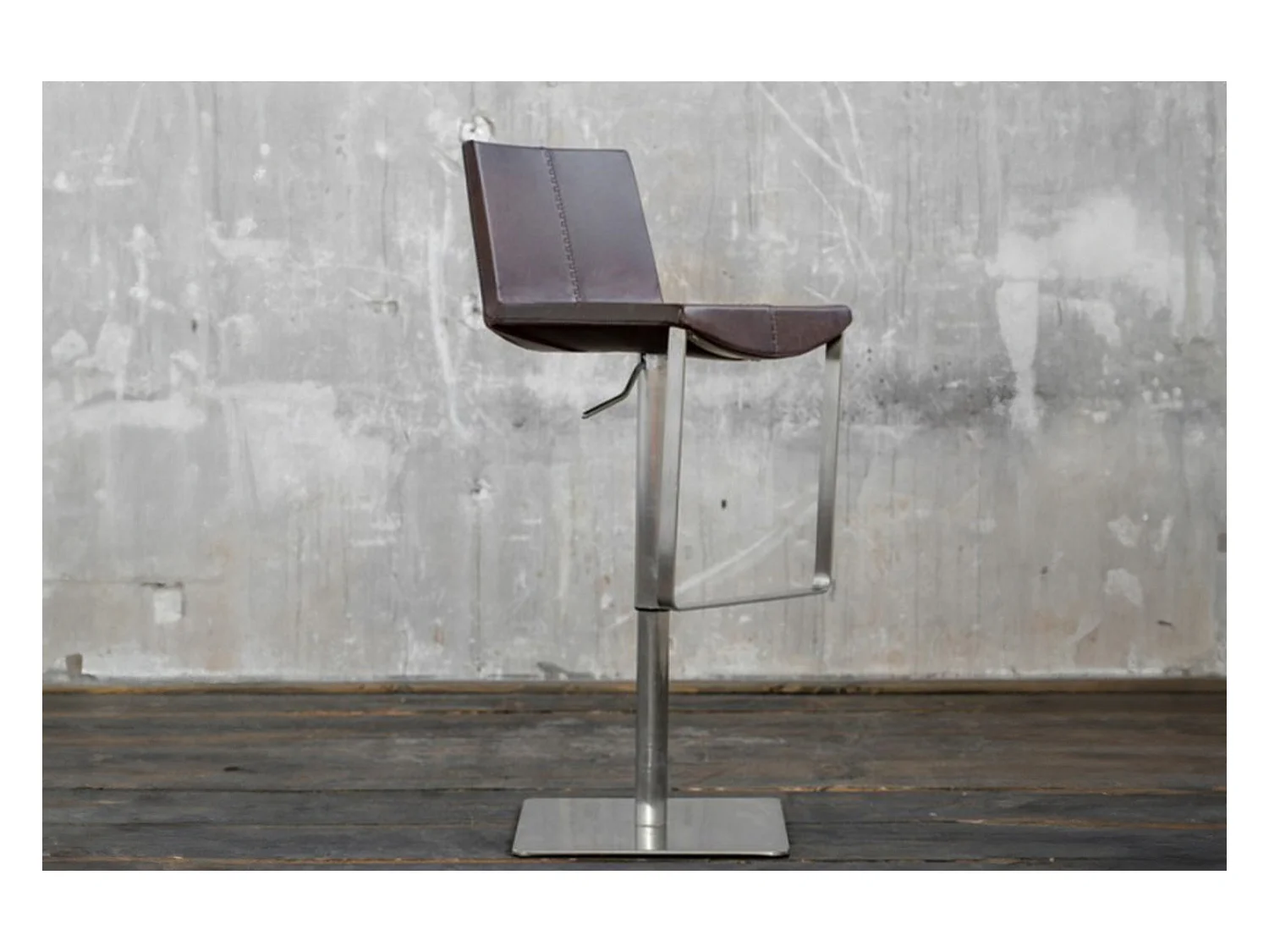 Tabouret - brun foncé similicuir - FES