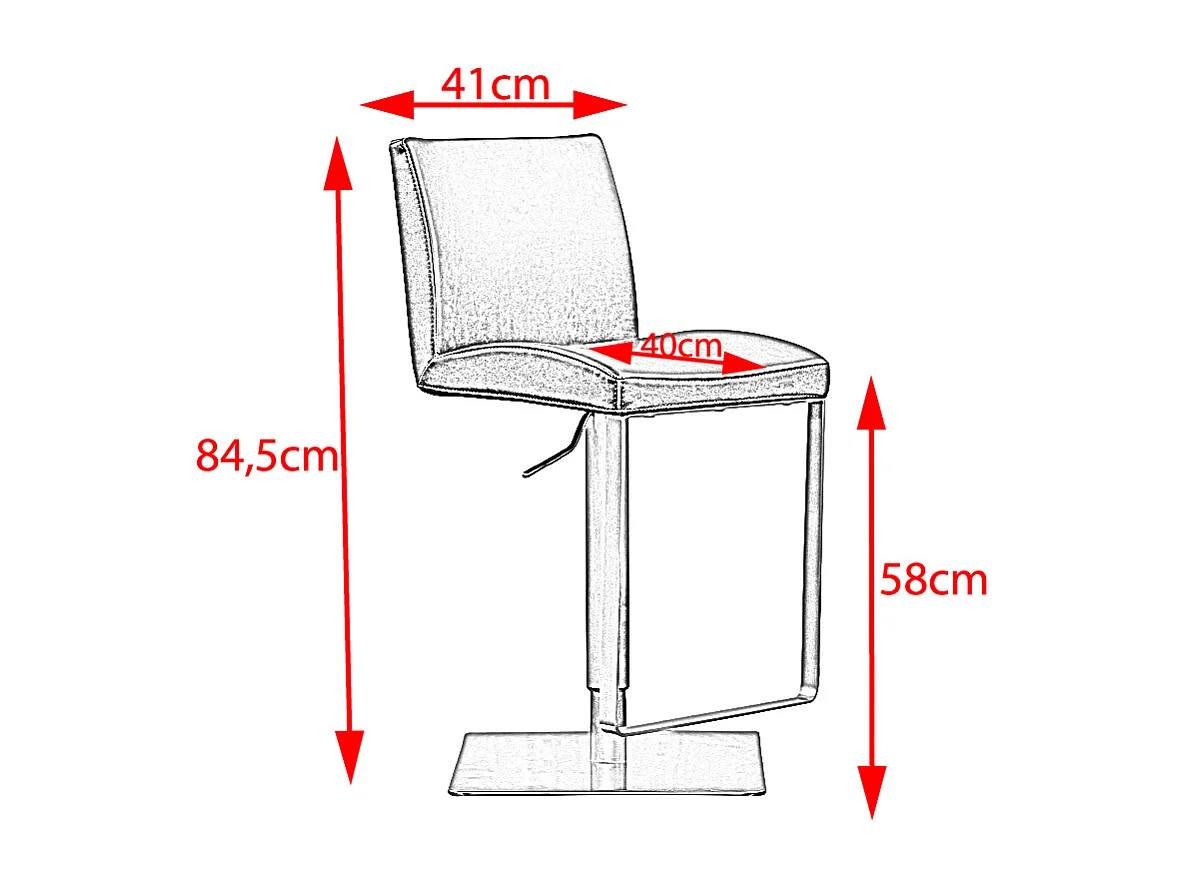 Tabouret - brun foncé similicuir - FES