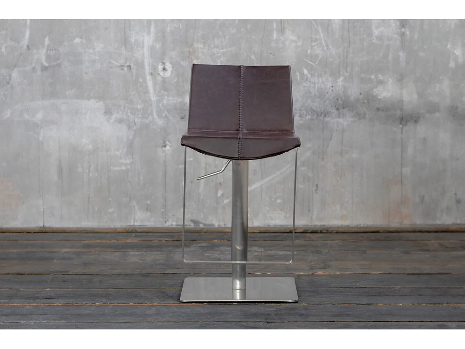 Tabouret - brun foncé similicuir - FES