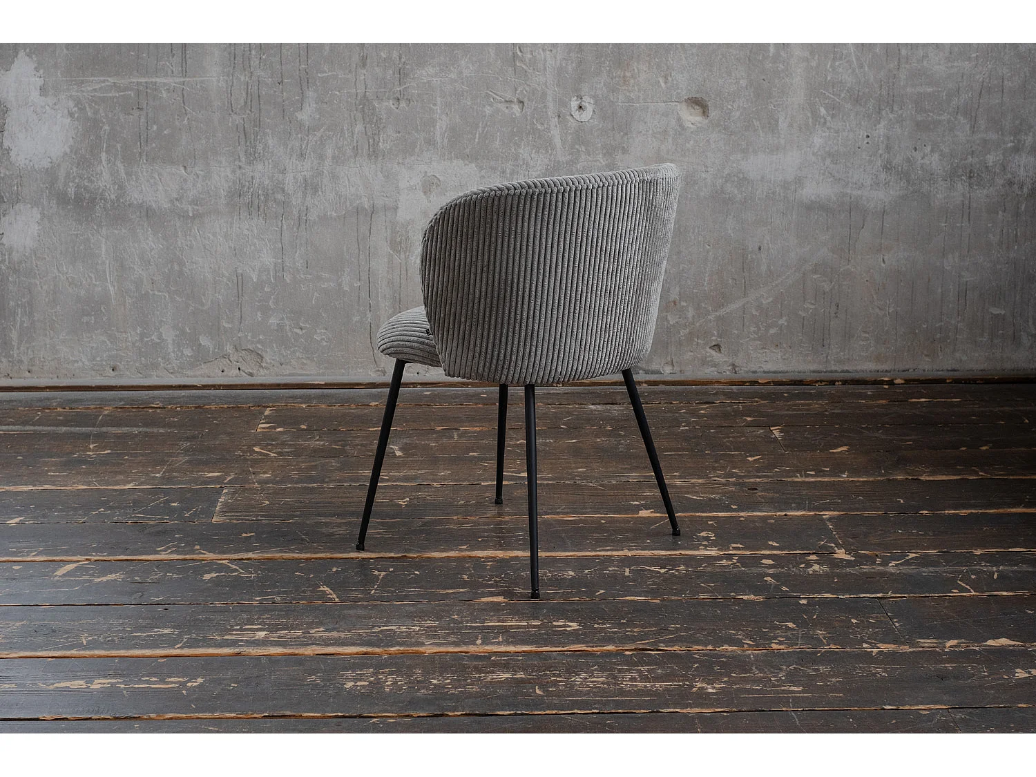 Chaise - Gris Velours côtelé - LENA