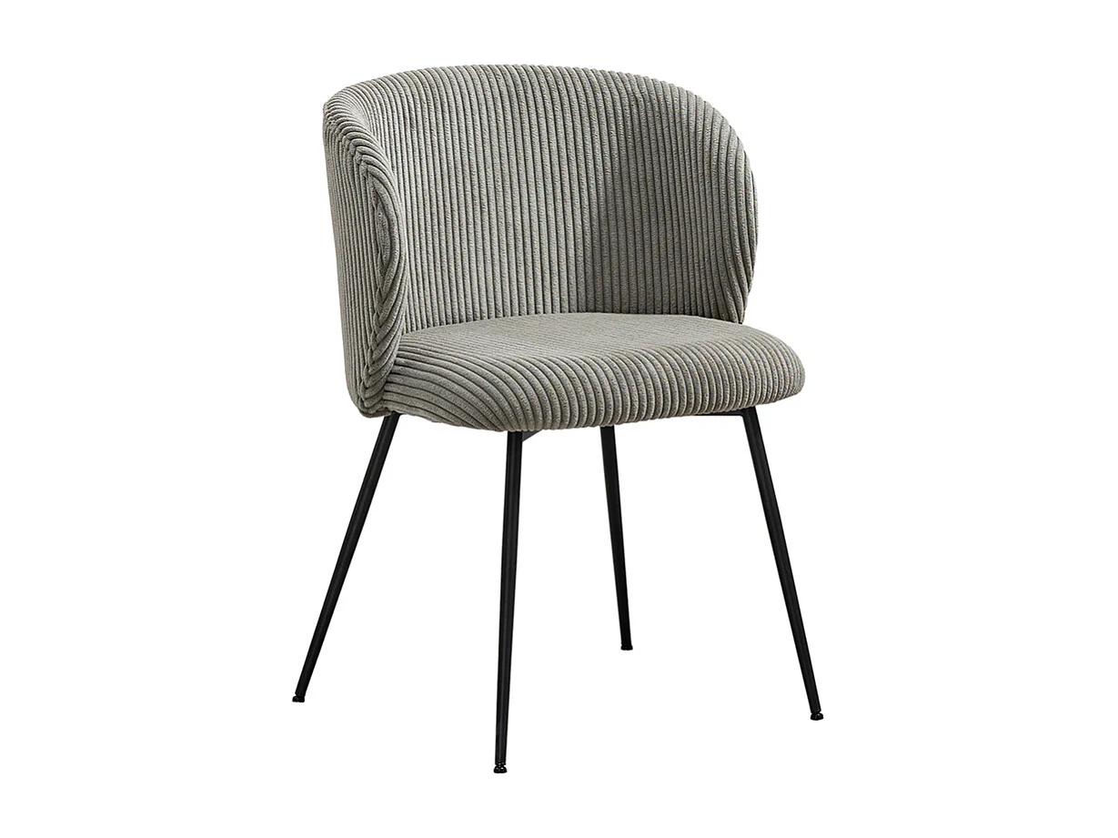 Chaise rembourrée - Gris Velours côtelé - LENA