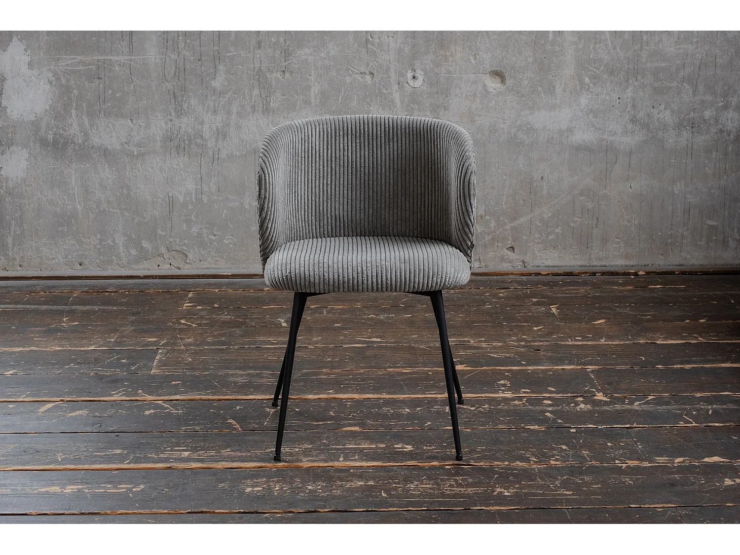 Chaise rembourrée - Gris Velours côtelé - LENA