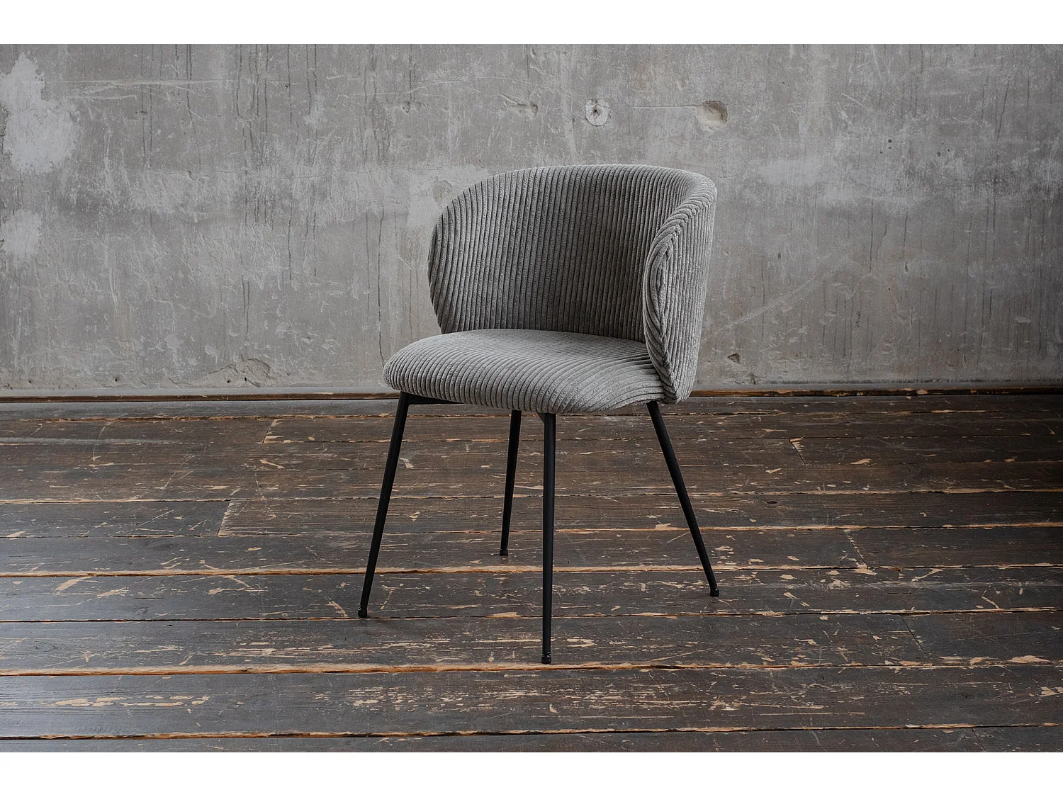Chaise rembourrée - Gris Velours côtelé - LENA