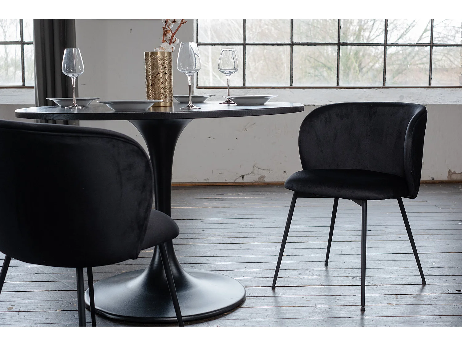 Chaise - Noir Velours - LENA