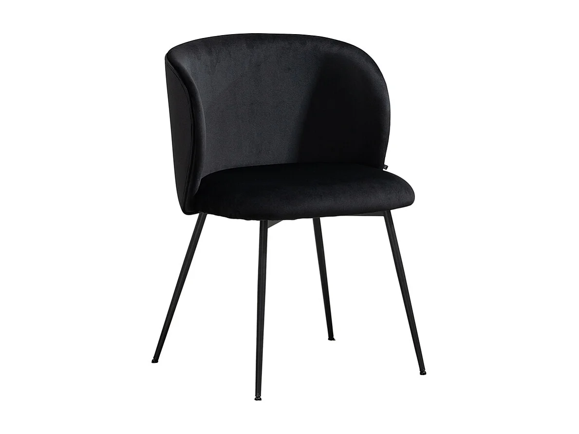 Sedia imbottita - Nero velluto - LENA