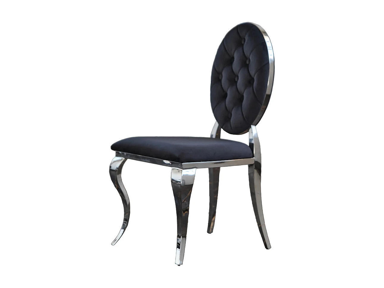 Chaise rembourrée - Noir Velours - LINDA