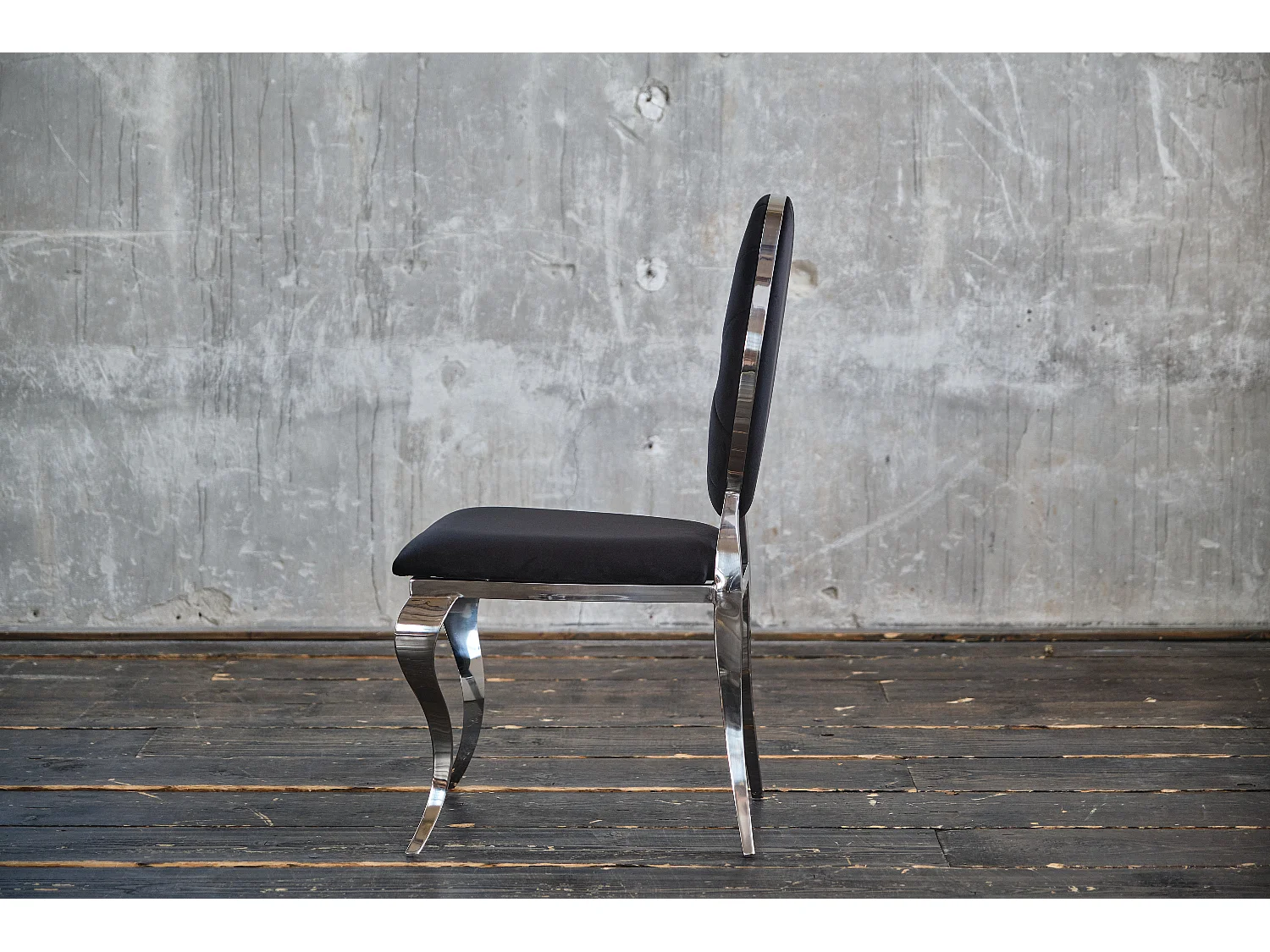 Chaise rembourrée - Noir Velours - LINDA