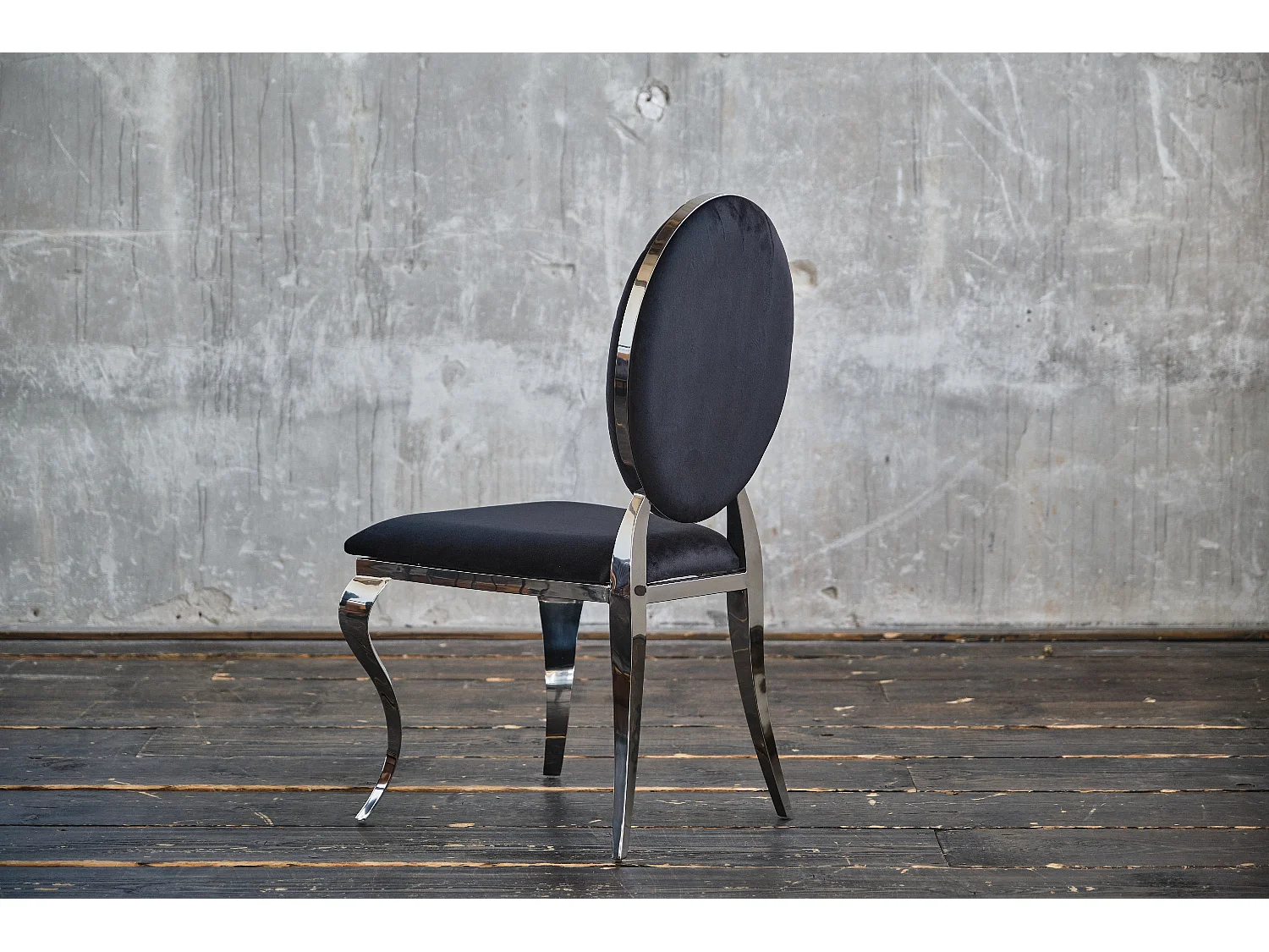 Chaise rembourrée - Noir Velours - LINDA