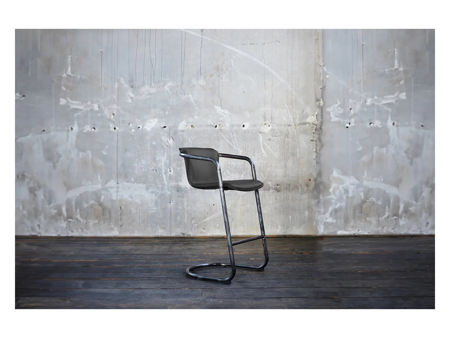 Tabouret - Gris cuir - TRIVIA