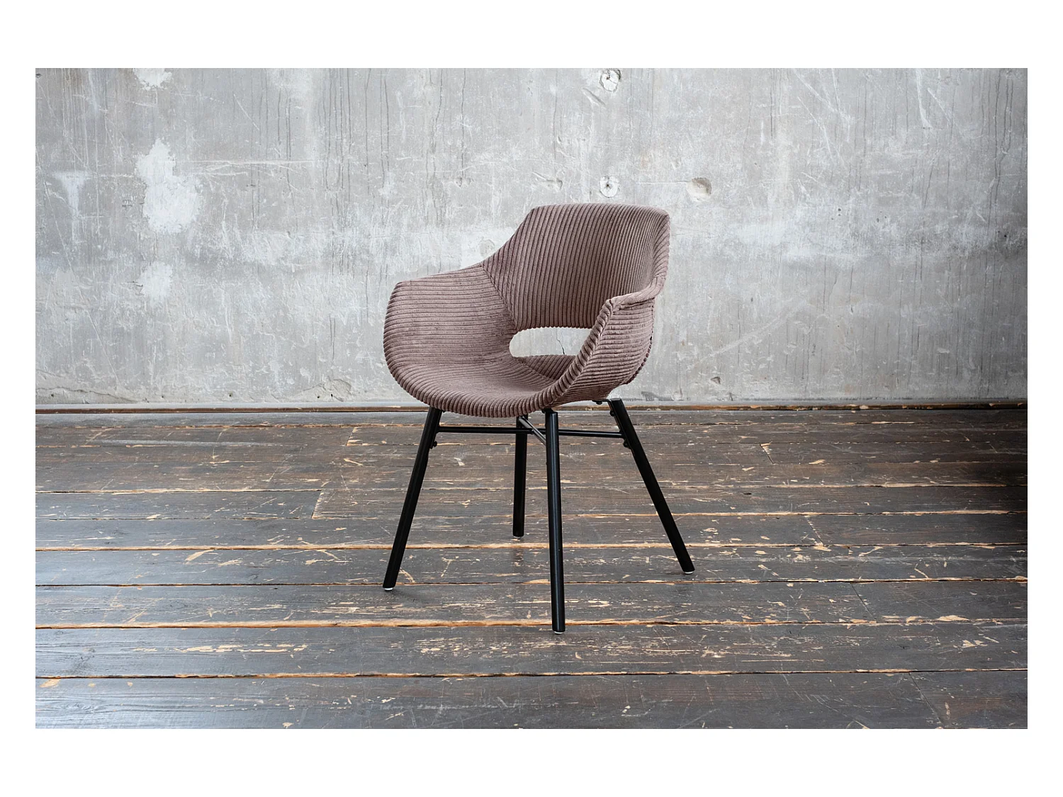 Chaise - marron Velours côtelé - ZAJA