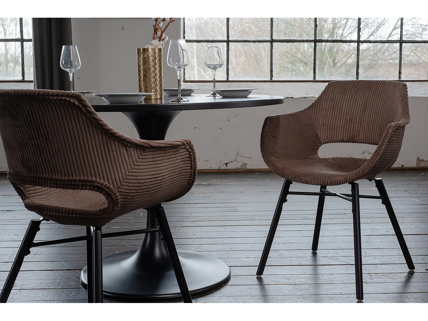 Eetkamerstoel - Bruin Koord - ZAJA