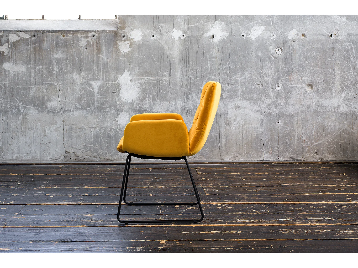 Chaise - jaune Velours - NEW CHARME