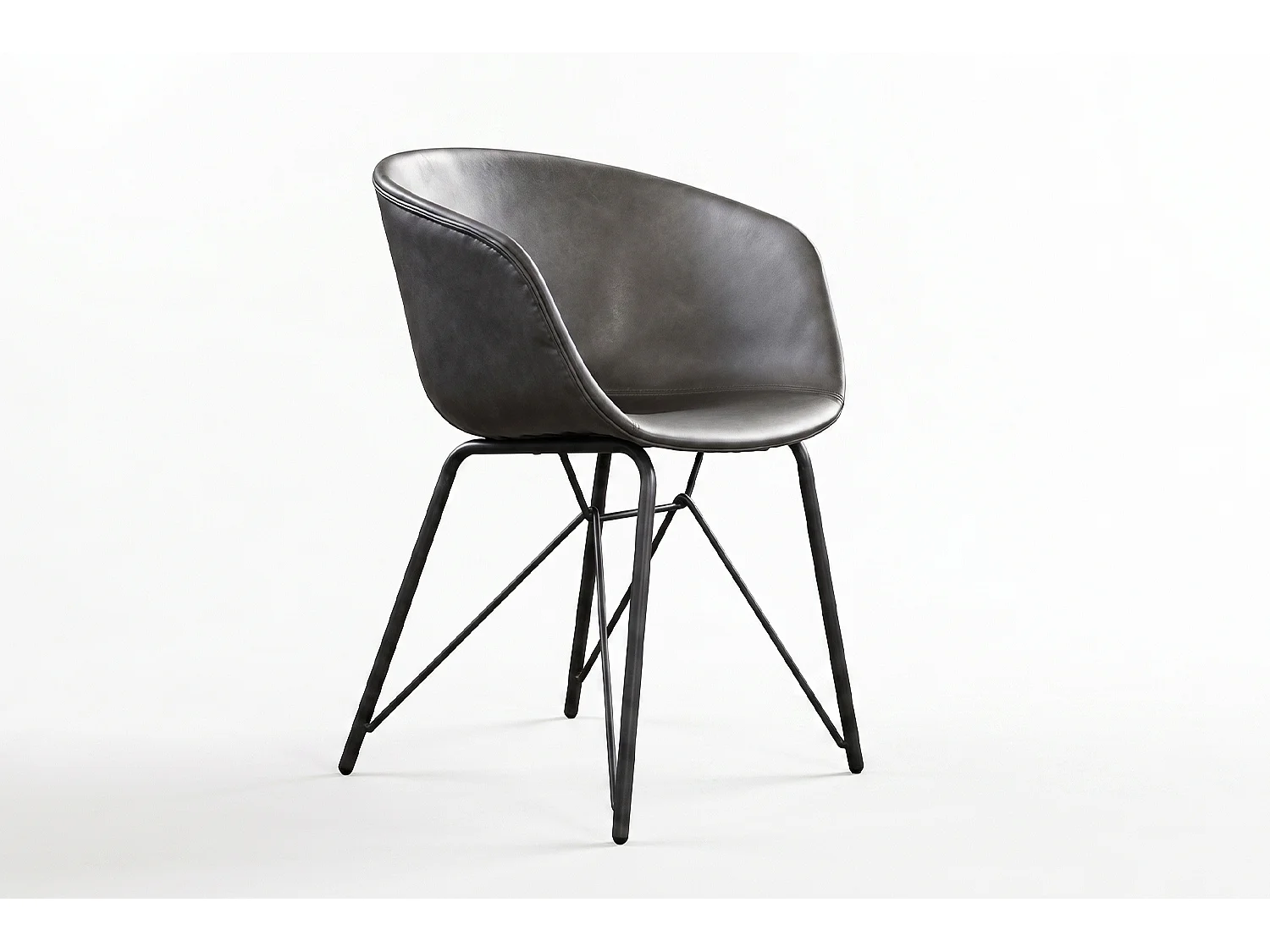 Fauteuil - marron similicuir - DANI