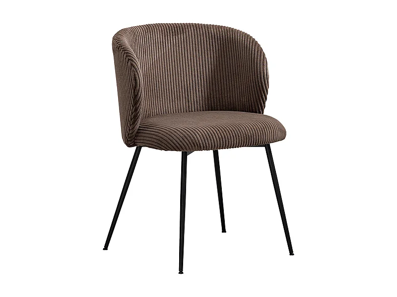 Chaise - marron Velours côtelé - LENA