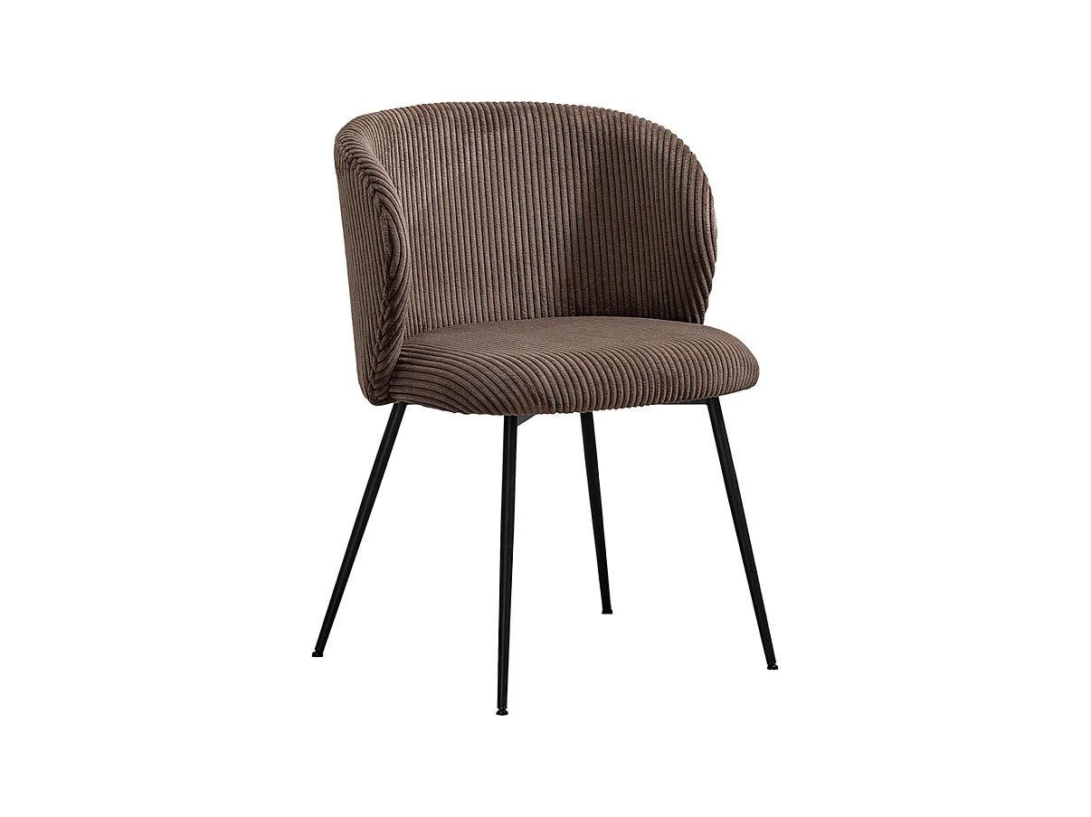 Chaise - marron Velours côtelé - LENA