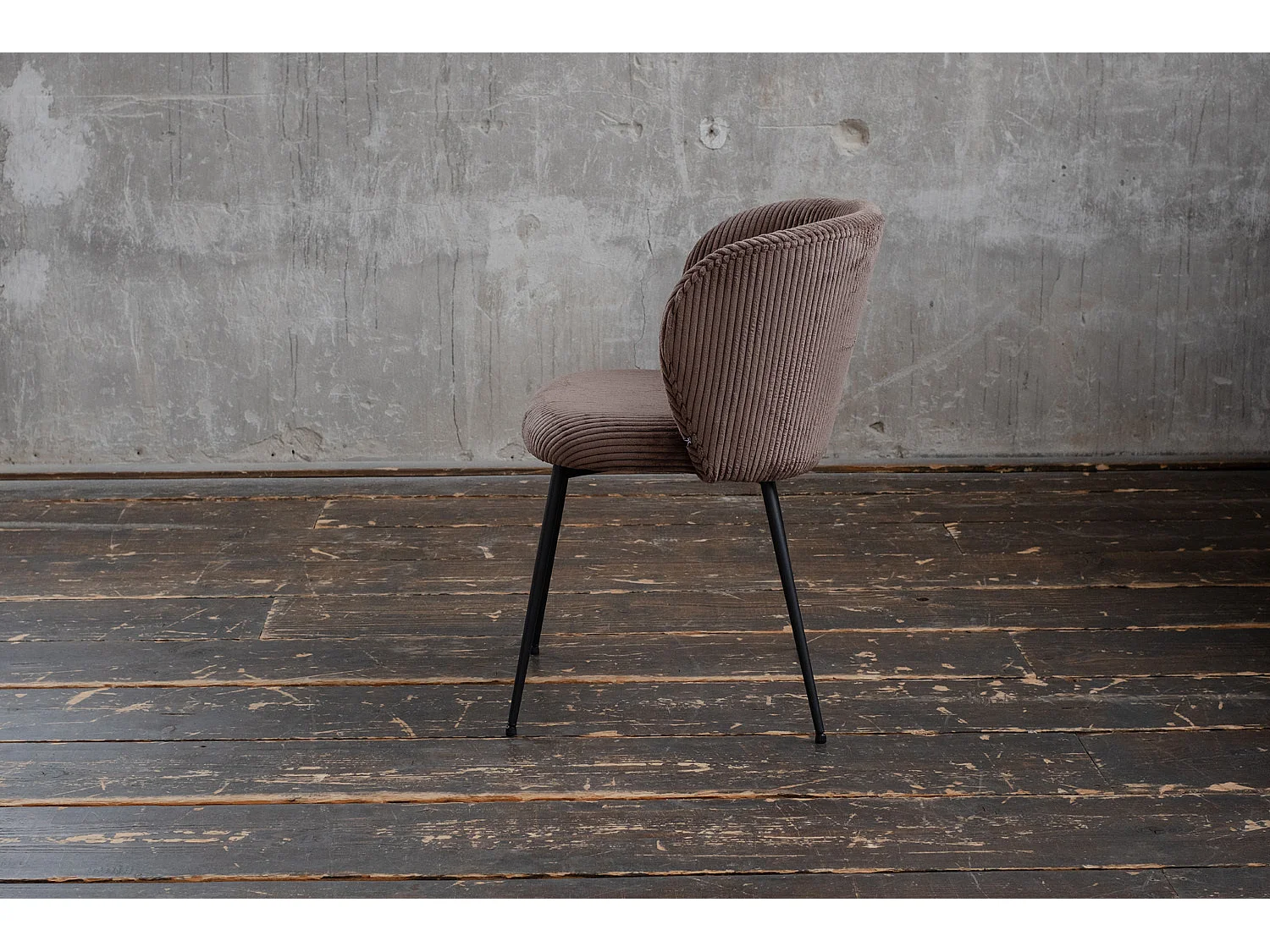 Chaise - marron Velours côtelé - LENA