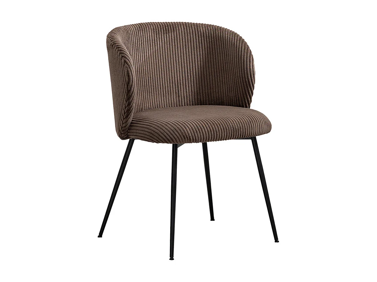 Chaise rembourrée - marron Velours côtelé - LENA