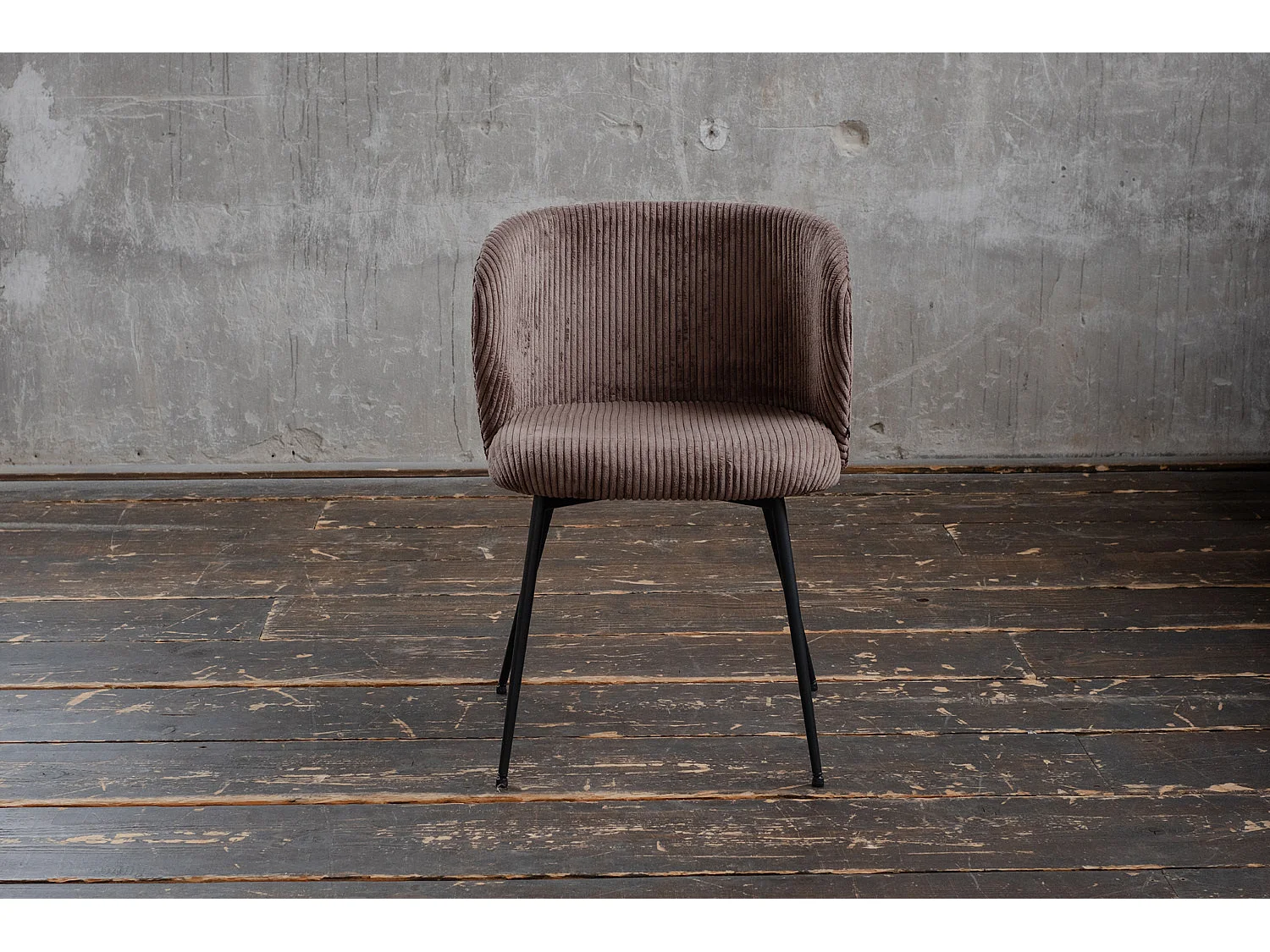 Chaise rembourrée - marron Velours côtelé - LENA