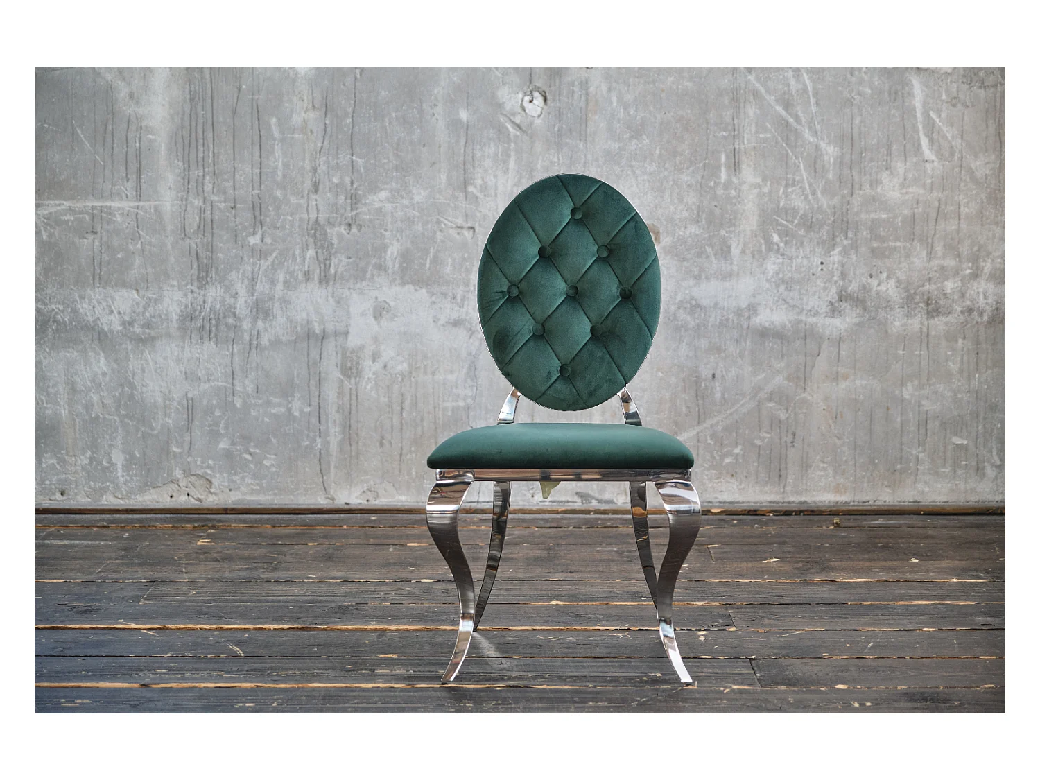 Chaise - Vert Velours - LINDA