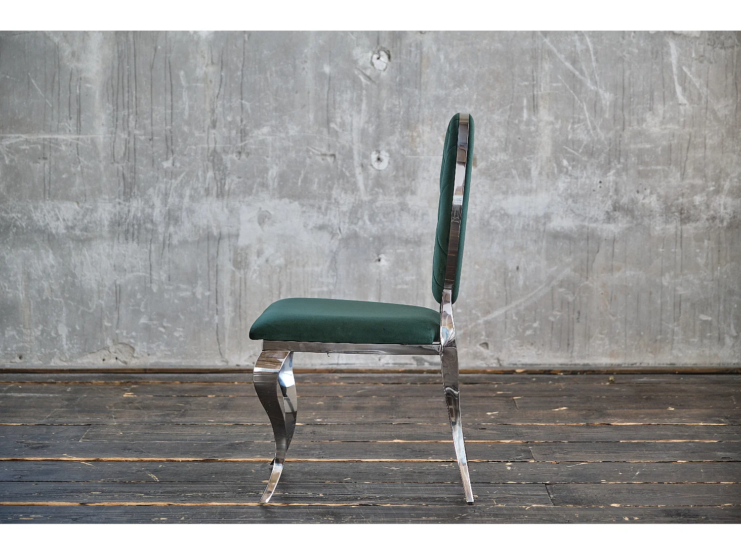 Chaise rembourrée - Vert Velours - LINDA