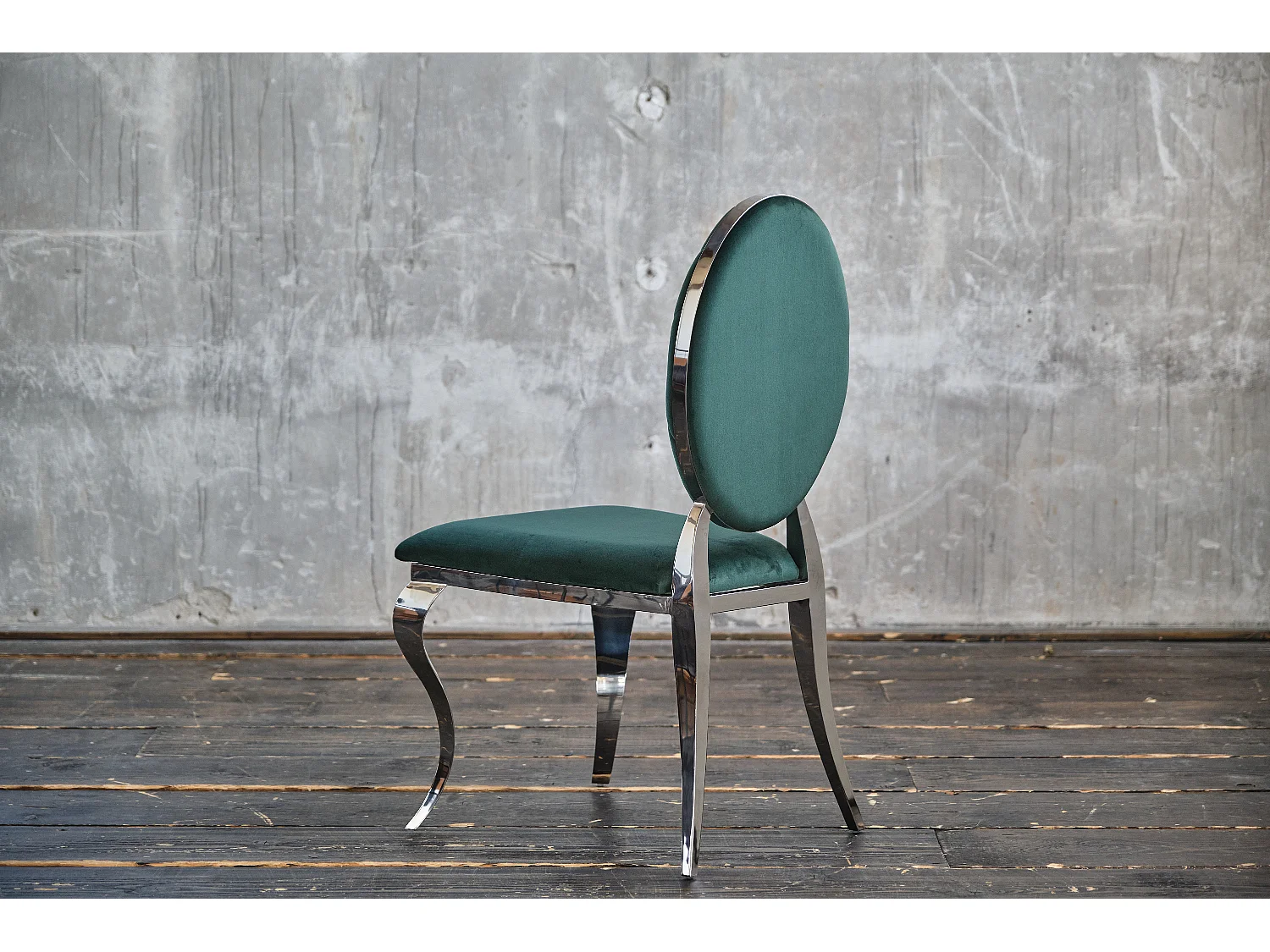 Chaise rembourrée - Vert Velours - LINDA