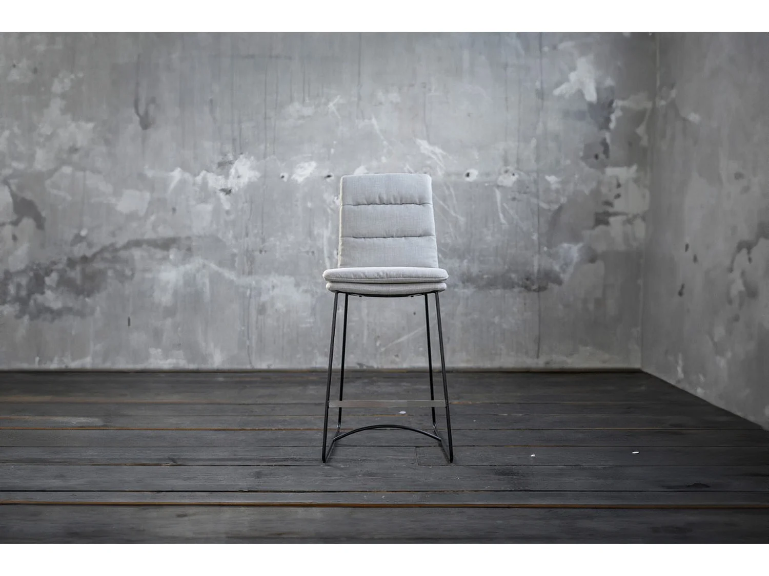 Barhocker - Hellgrau Webstoff - VINCE