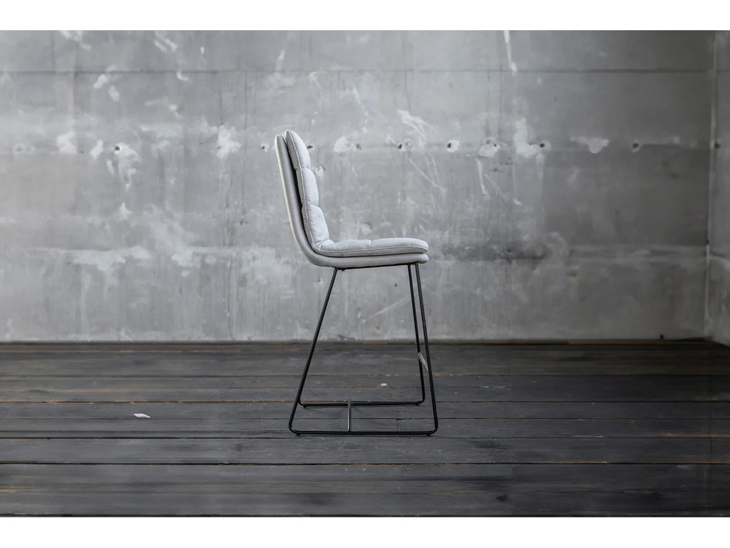 Barhocker - Hellgrau Webstoff - VINCE