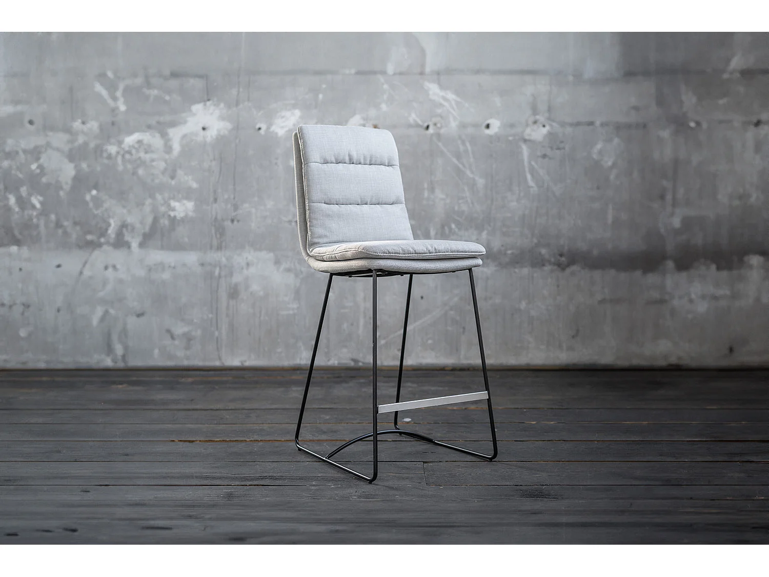 Barhocker - Hellgrau Webstoff - VINCE