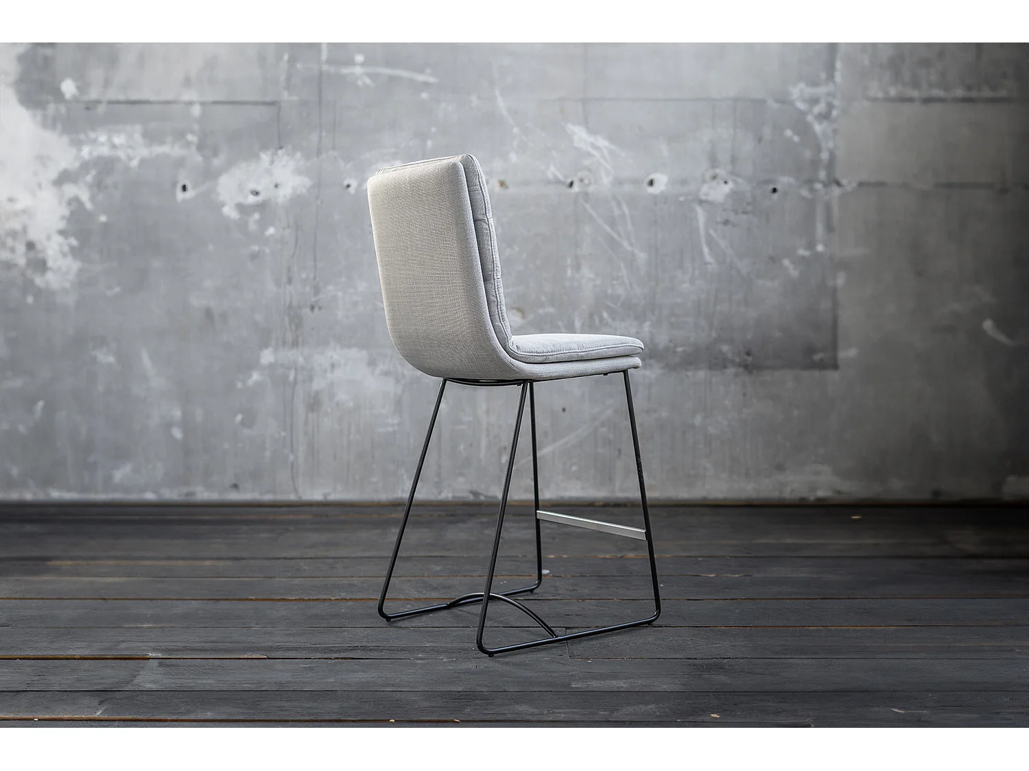 Barhocker - Hellgrau Webstoff - VINCE