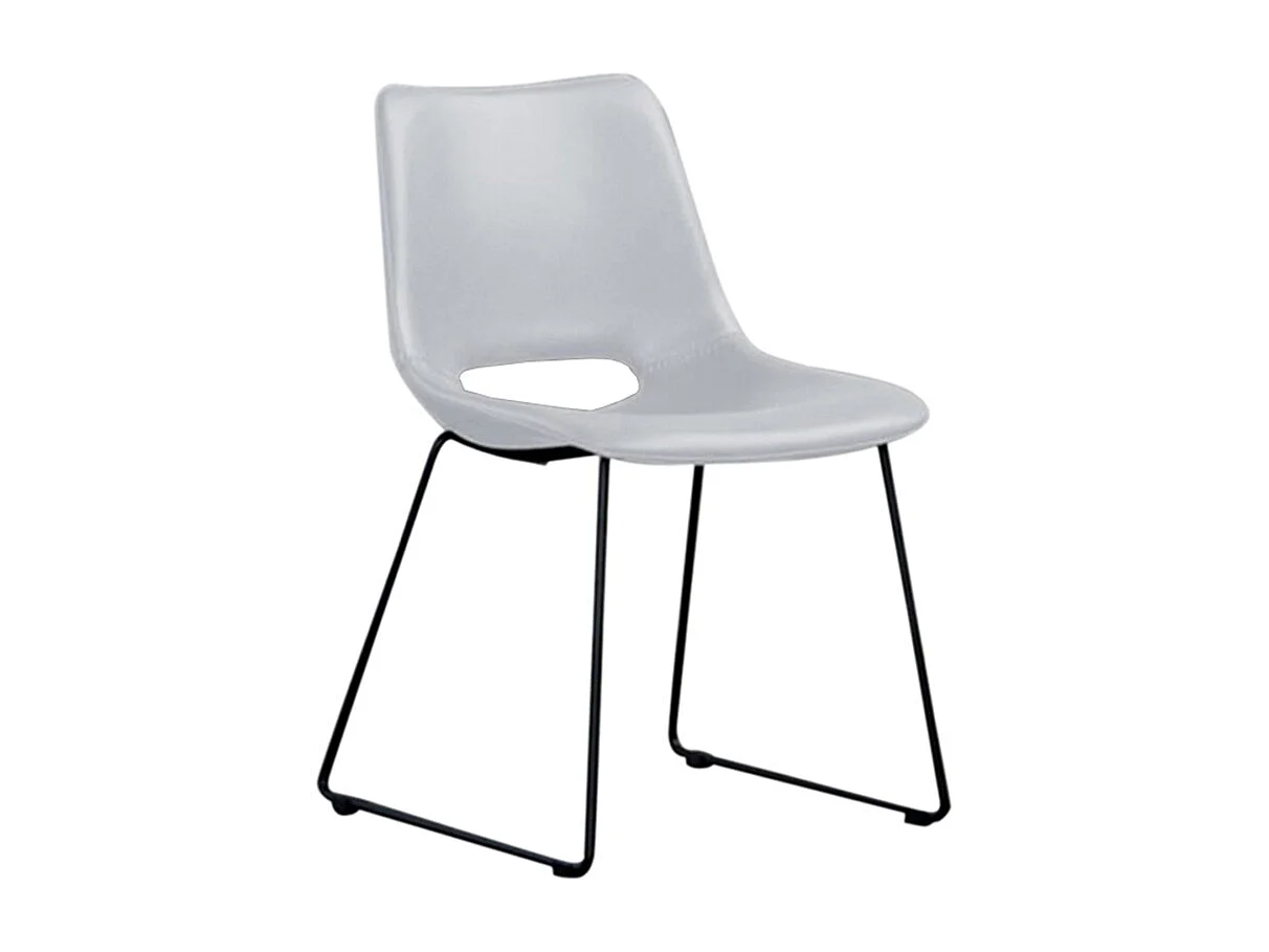 Silla de comedor - blanco piel sintética - ASCO