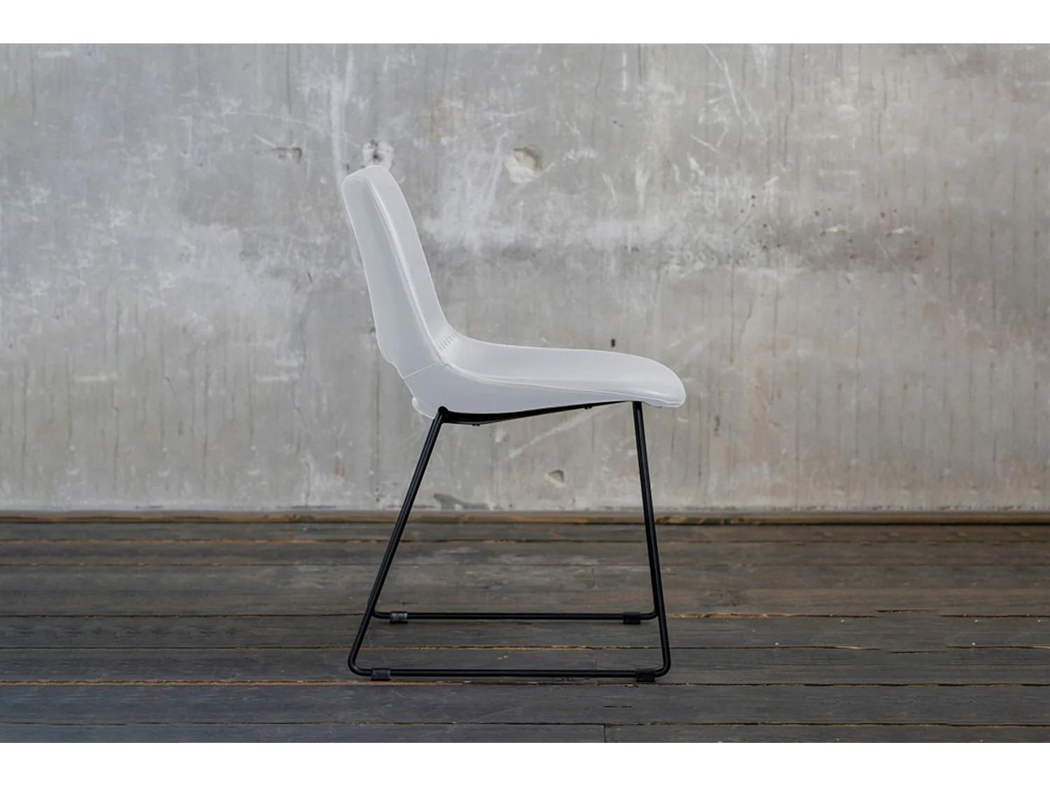 Silla de comedor - blanco piel sintética - ASCO