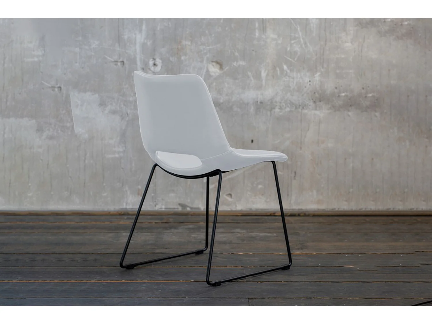 Silla de comedor - blanco piel sintética - ASCO