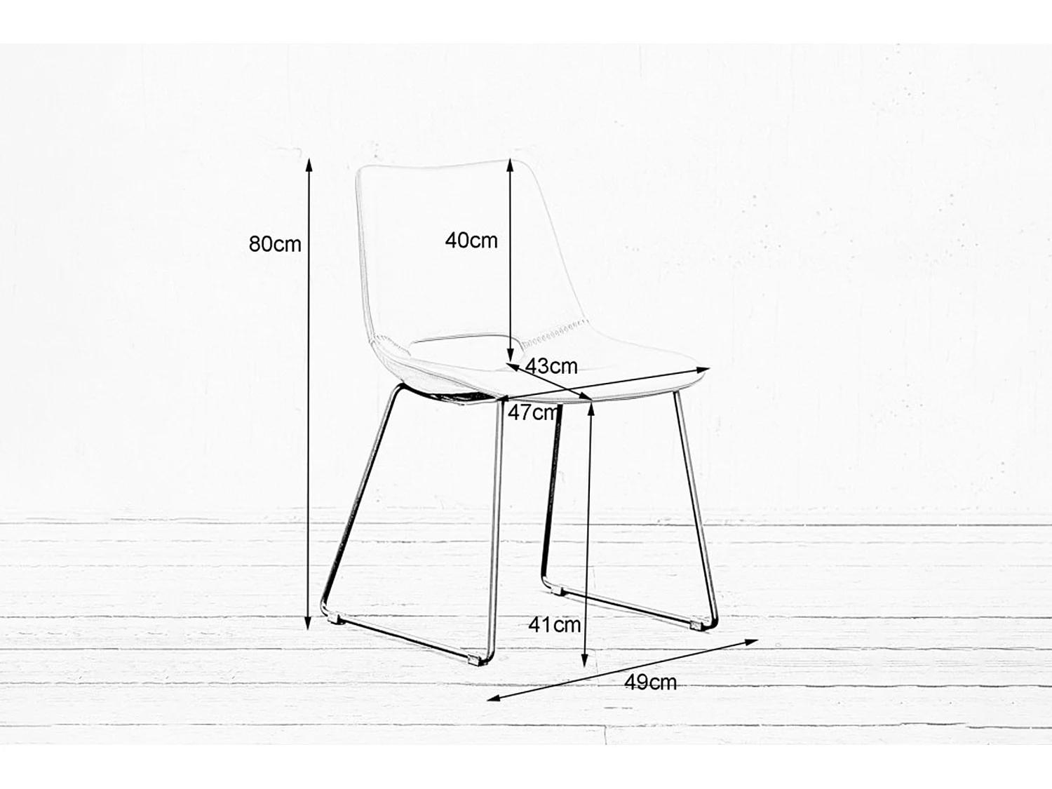 Silla de comedor - blanco piel sintética - ASCO