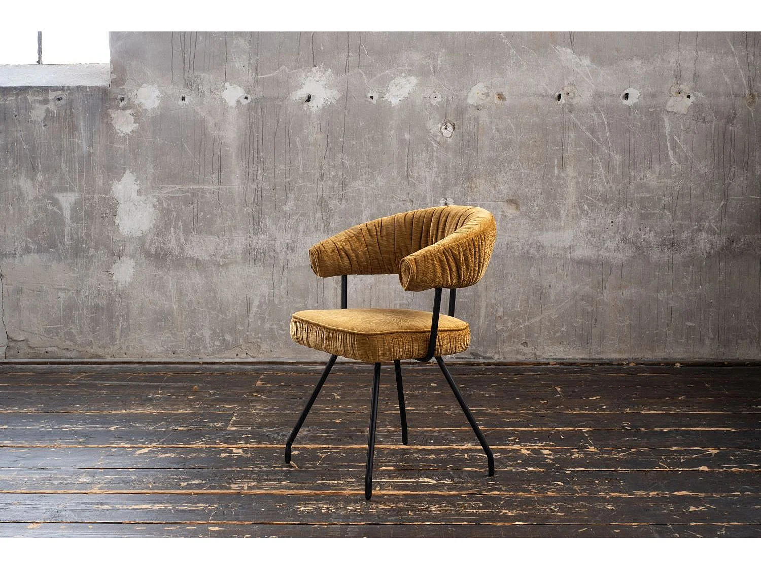 Esszimmerstuhl - Gold Webstoff - RUNA