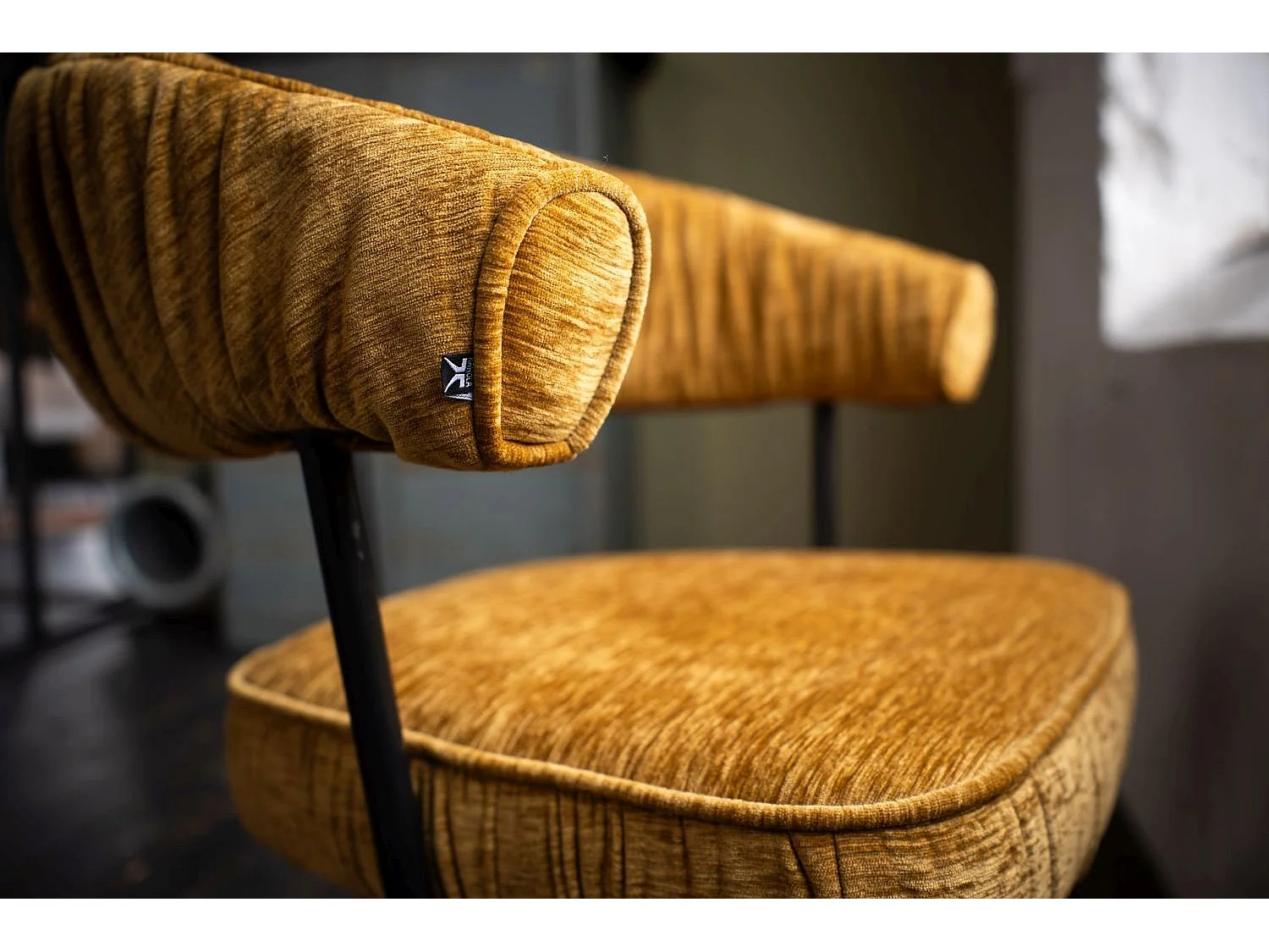 Esszimmerstuhl - Gold Webstoff - RUNA