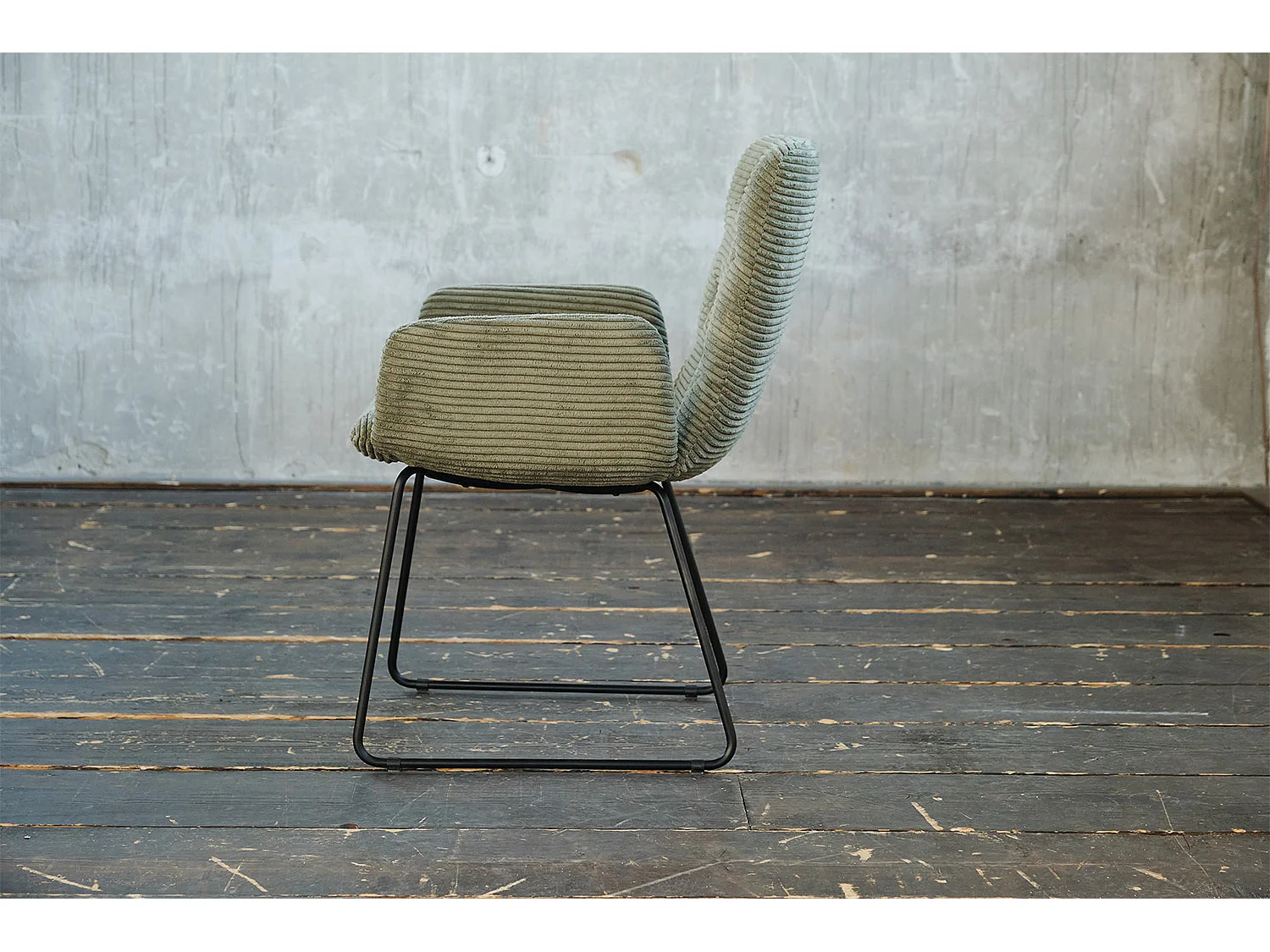 Chaise - Vert Velours côtelé - CHARME