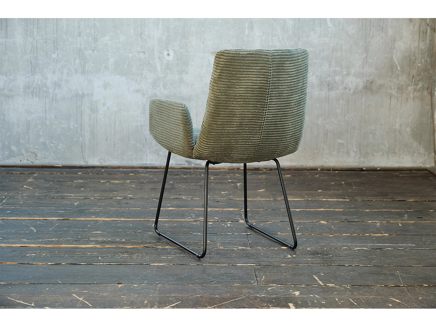 Chaise - Vert Velours côtelé - CHARME