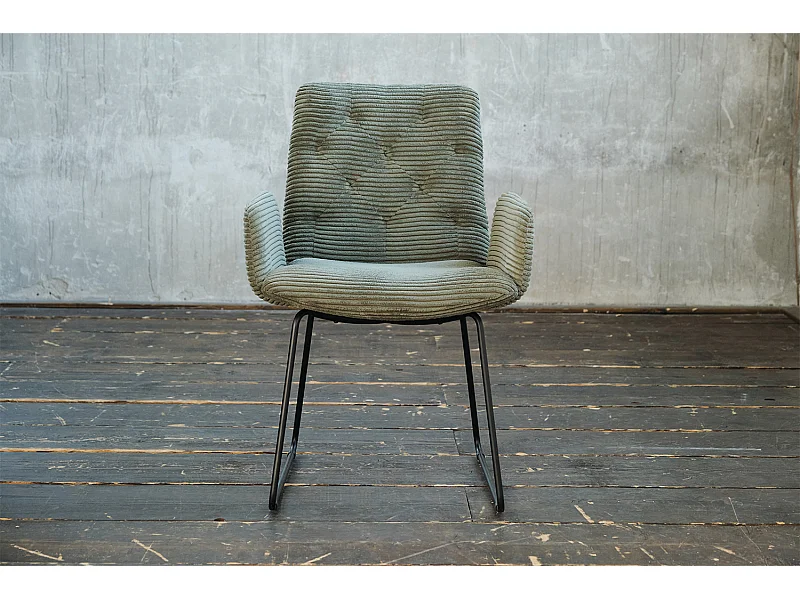 Chaise - Vert Velours côtelé - CHARME