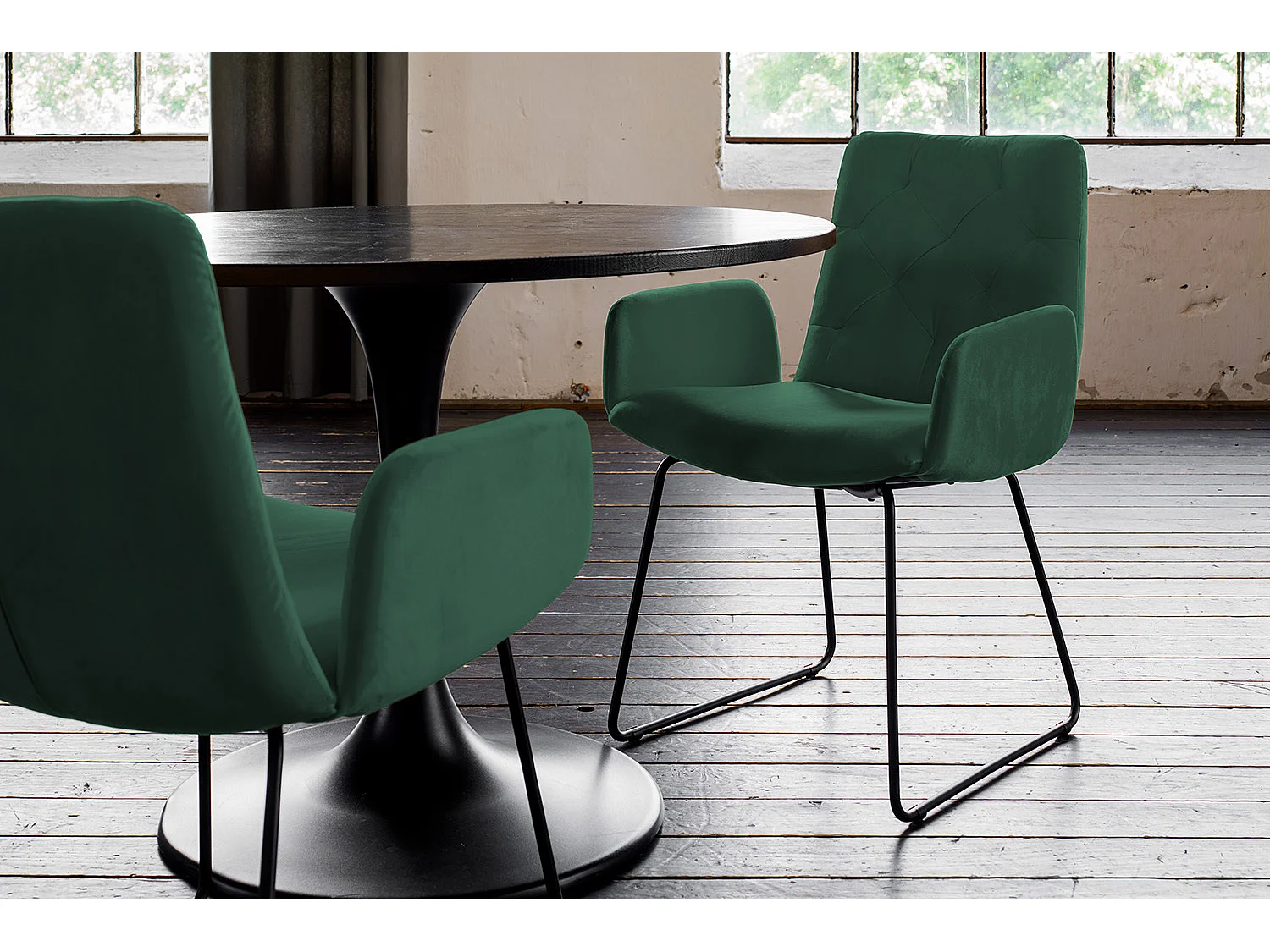 Sillón - verde esmeralda terciopelo - NEW CHARME