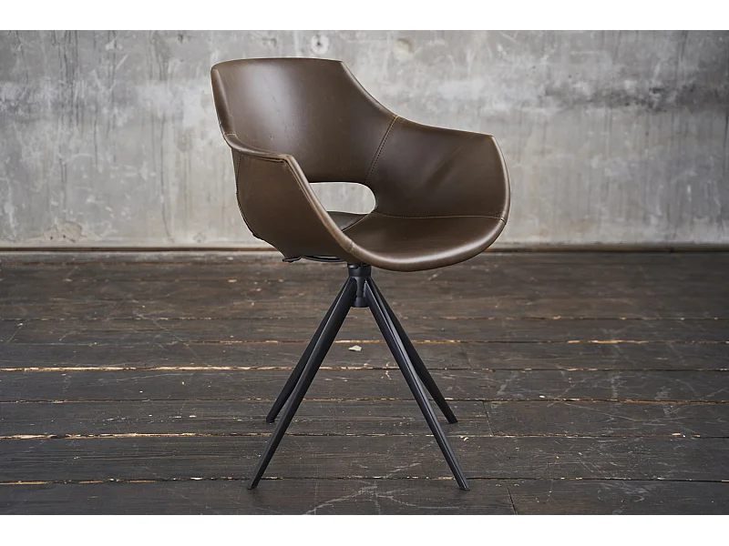 Sedia - marrone scuro finta pelle - ZAJA