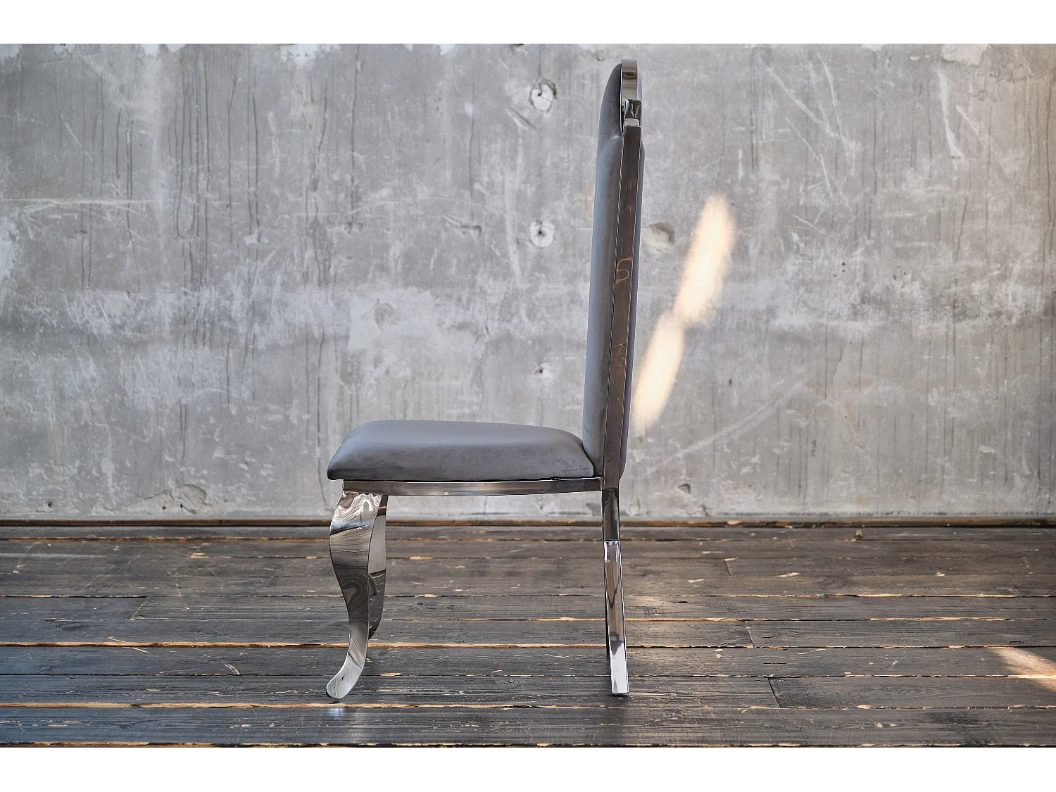 Eetkamerstoel - Grijs Fluweel - AMALIA